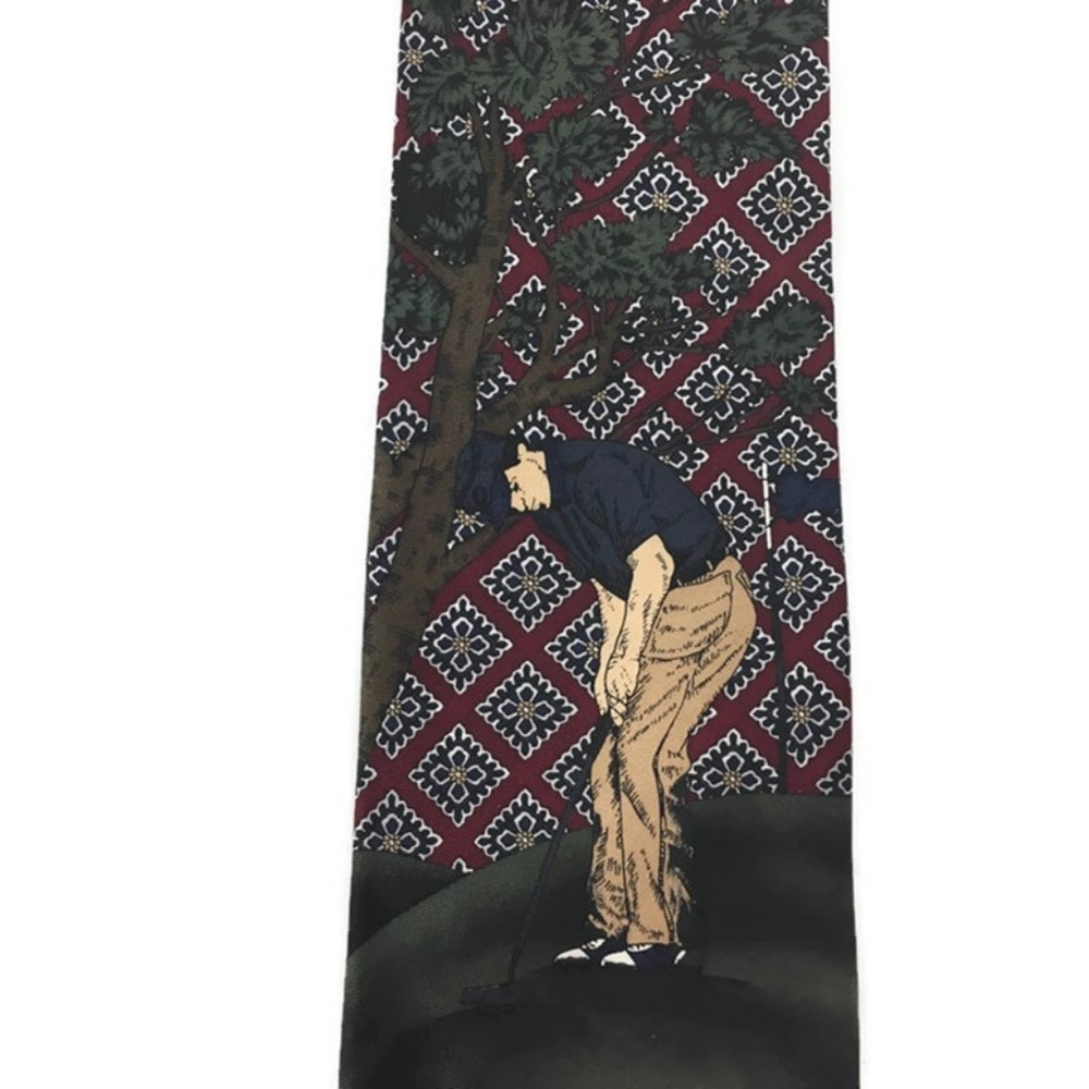 Pebble Beach Men's Neck Tie Golfer Silk